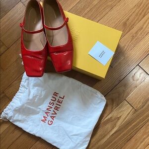Mansur Gavriel Square Toe Mary Jane - Poppy Naplak